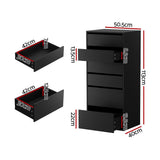 Dressers: Artiss 6 Chest of Drawers Dresser Tallboy Black