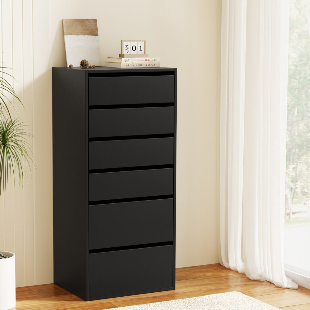 Dressers: Artiss 6 Chest of Drawers Dresser Tallboy Black