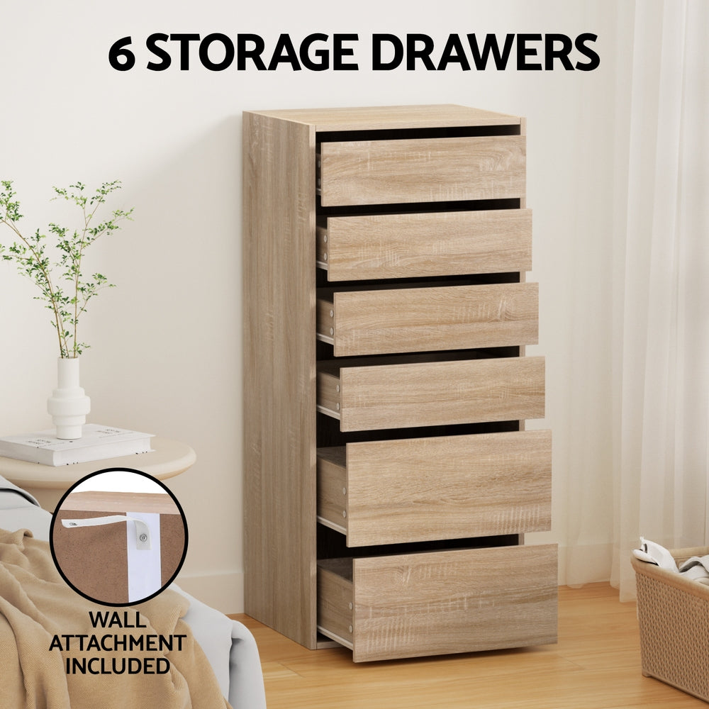 Dressers: Artiss 6 Chest of Drawers Dresser Tallboy Pine