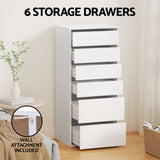 Dressers: Artiss 6 Chest of Drawers Dresser Tallboy White