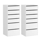 Artiss 2x Chest of 6 Drawers Dresser Tallboy White