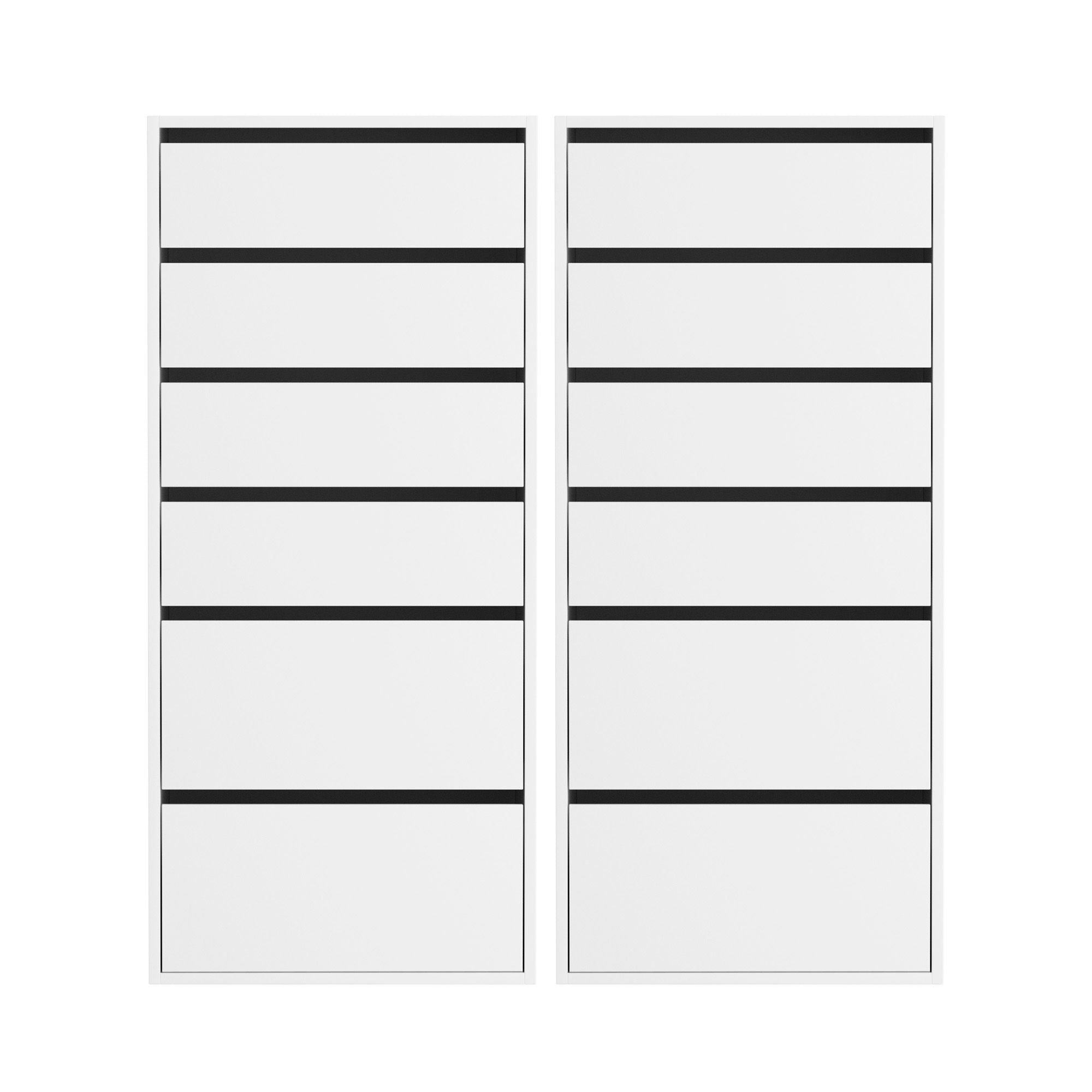 Artiss 2x Chest of 6 Drawers Dresser Tallboy White