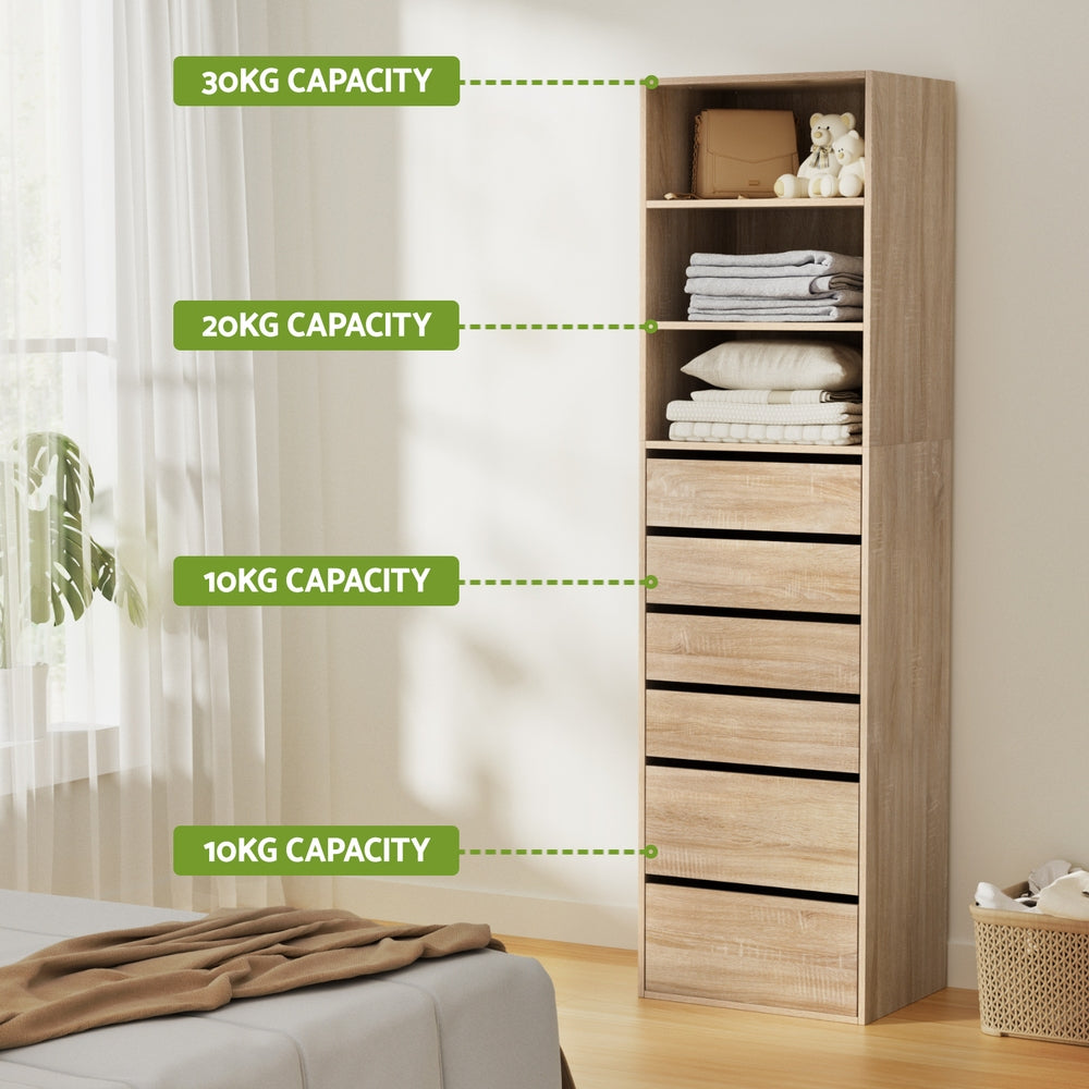 Artiss 6 Chest of Drawers Tallboy Cabinet Pine