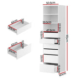 Dressers: Artiss 6 Chest of Drawers Tallboy Cabinet White
