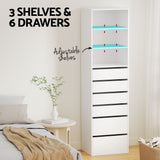 Dressers: Artiss 6 Chest of Drawers Tallboy Cabinet White