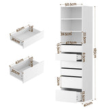 Artiss 2x Chest of 6 Drawers Tallboy Cabinet Adjustable Shelf White