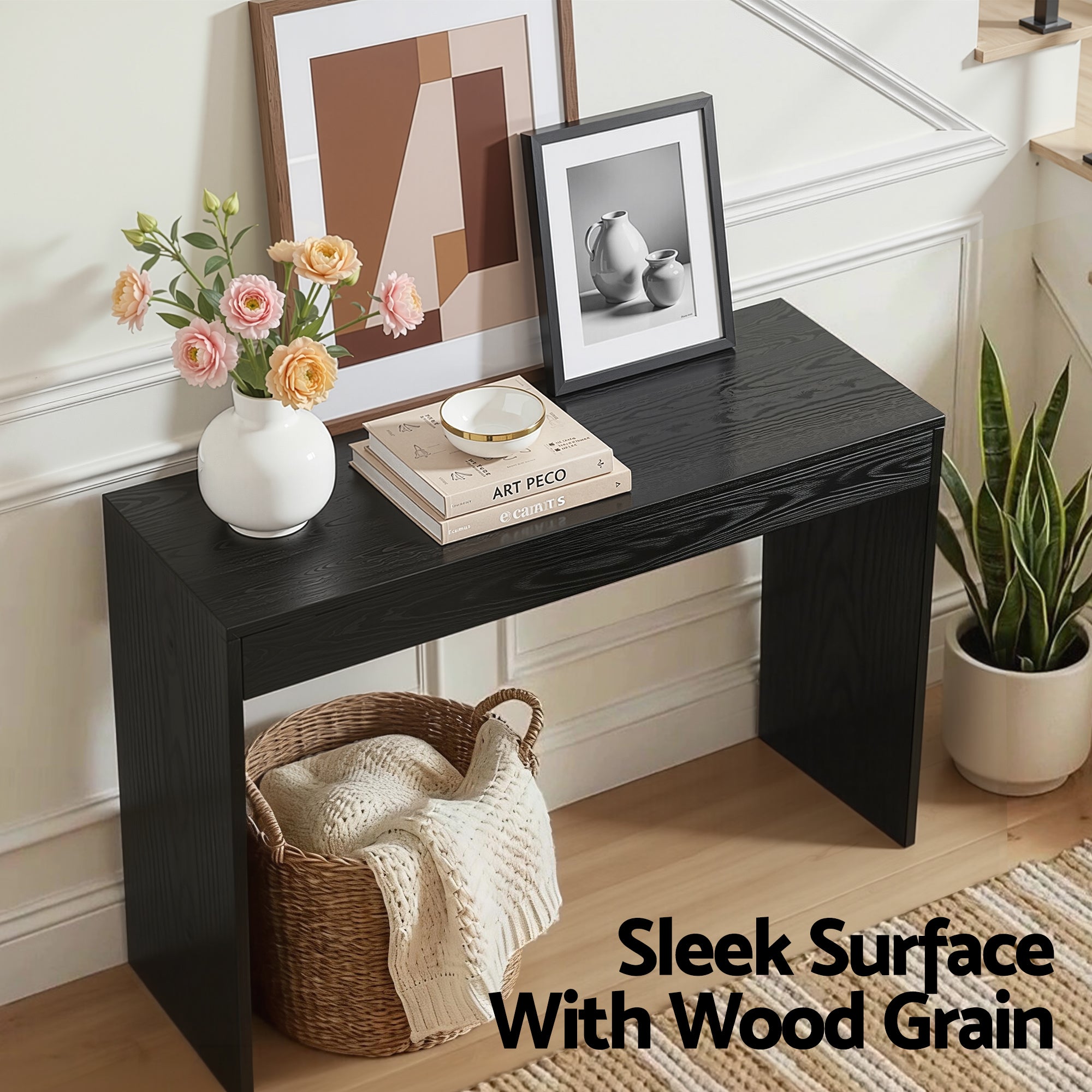 Side Tables: Artiss Console Table Hallway Sofa Entryway Entrance 120CM Black