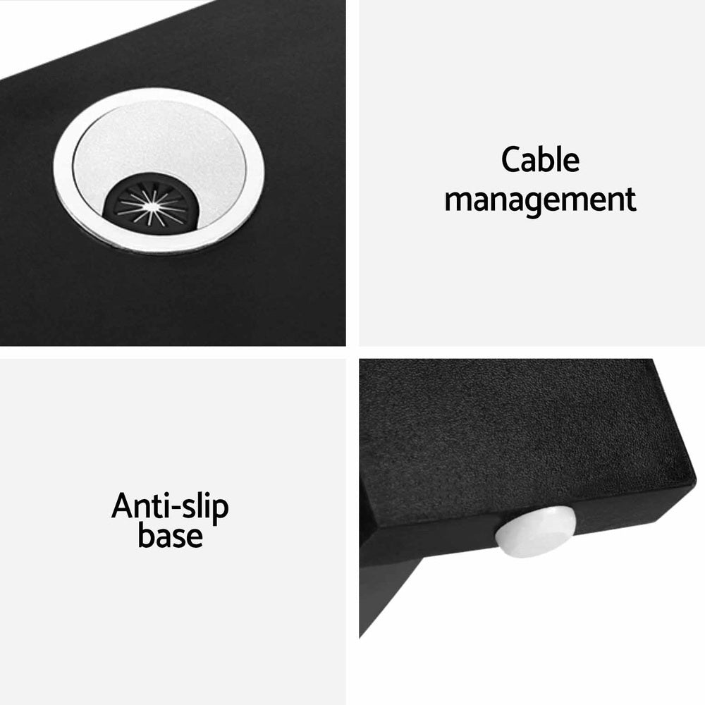 Desks: Artiss Computer Desk Shelf L-Shape Black 136CM