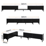 TV Units: Artiss TV Cabinet Entertainment Unit Stand Extendable Black