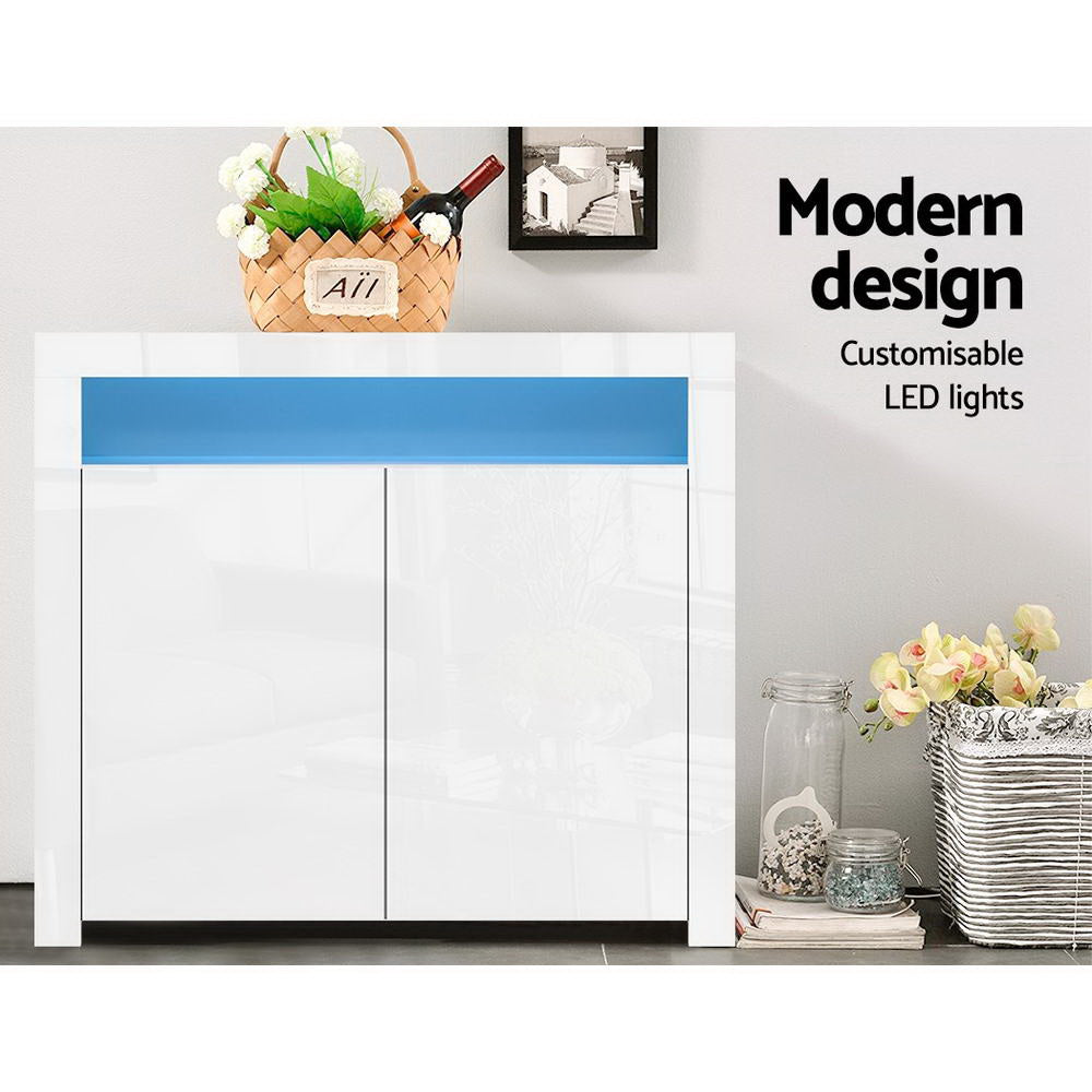 Buffets & Sideboards: Artiss Buffet Sideboard LED - ARNO White