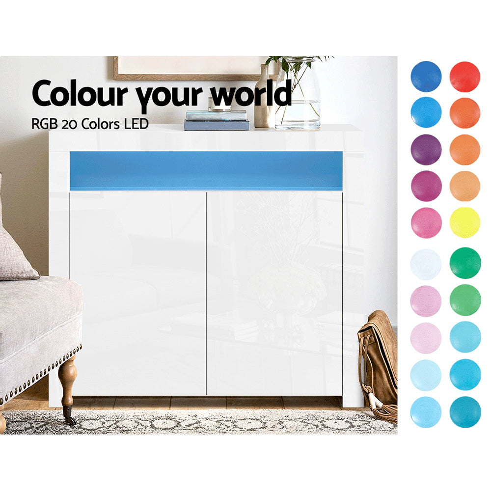 Buffets & Sideboards: Artiss Buffet Sideboard LED - ARNO White