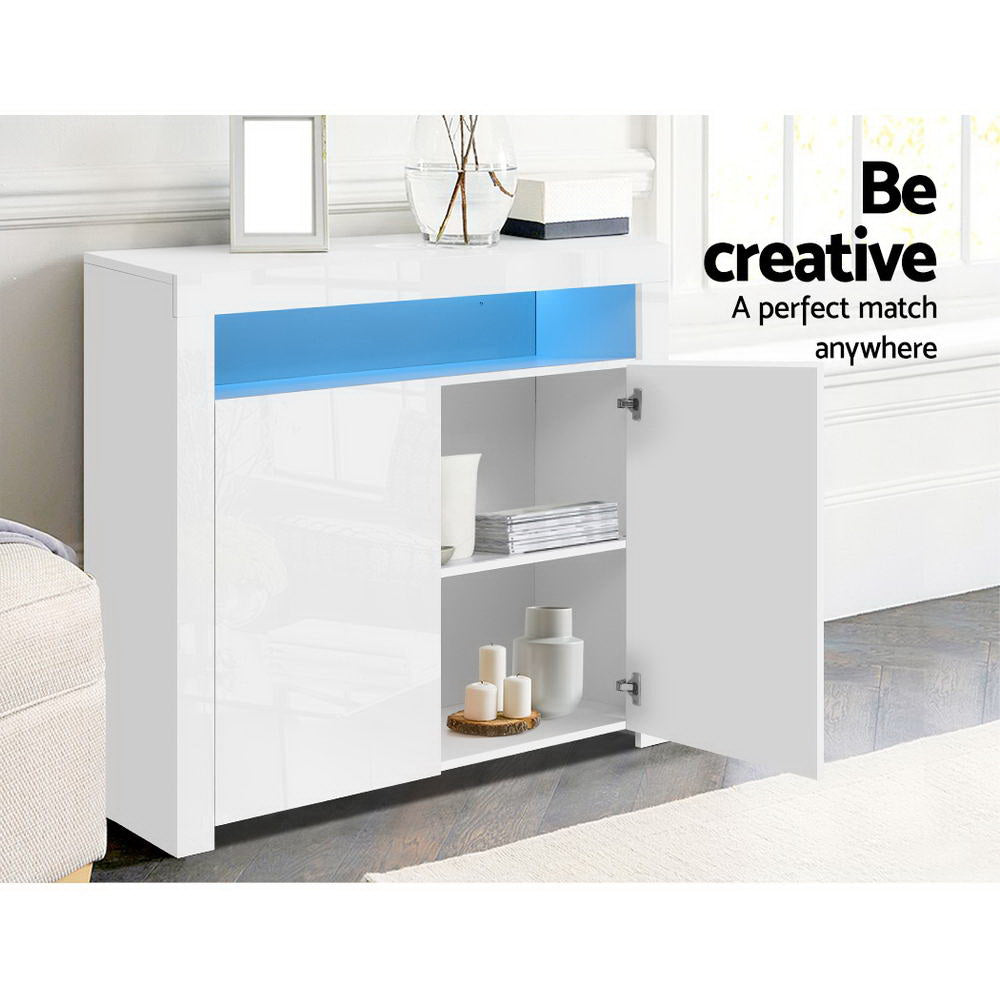 Buffets & Sideboards: Artiss Buffet Sideboard LED - ARNO White