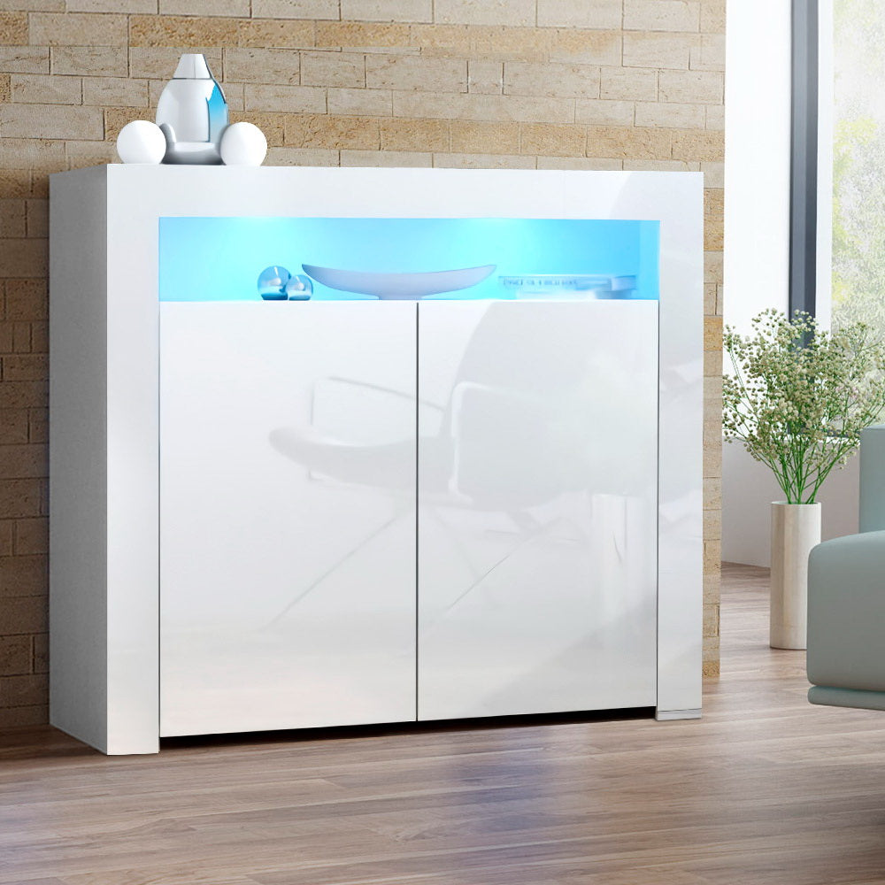 Buffets & Sideboards: Artiss Buffet Sideboard LED - ARNO White