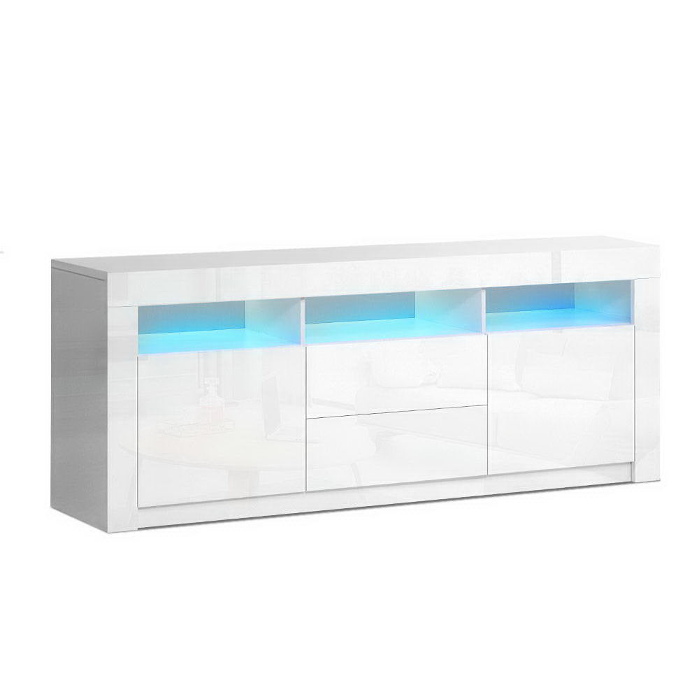 TV Units: Artiss Entertainment Unit TV Cabinet LED 160cm White Anna