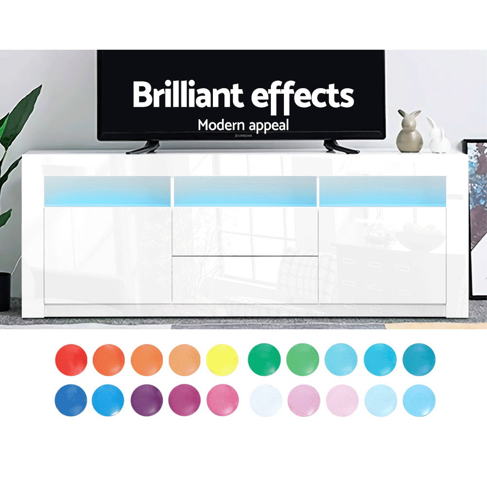 TV Units: Artiss Entertainment Unit TV Cabinet LED 160cm White Anna