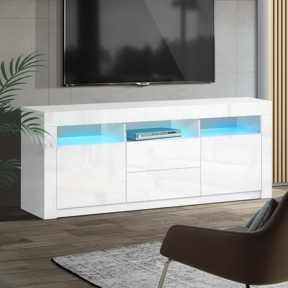 TV Units: Artiss Entertainment Unit TV Cabinet LED 160cm White Anna