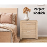 Bedside Tables: Artiss Bedside Table 2 Drawers - MAXI Pine