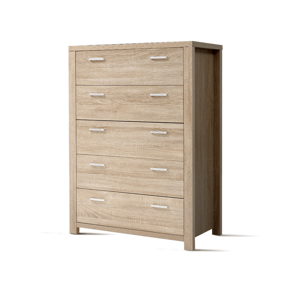 Dressers: Artiss 5 Chest of Drawers - MAXI Pine
