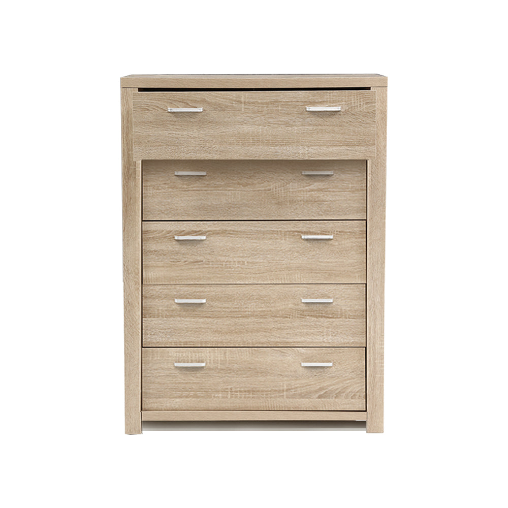 Dressers: Artiss 5 Chest of Drawers - MAXI Pine