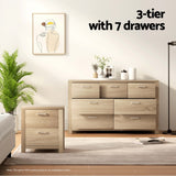 Dressers: Artiss 7 Chest of Drawers - MAXI Pine