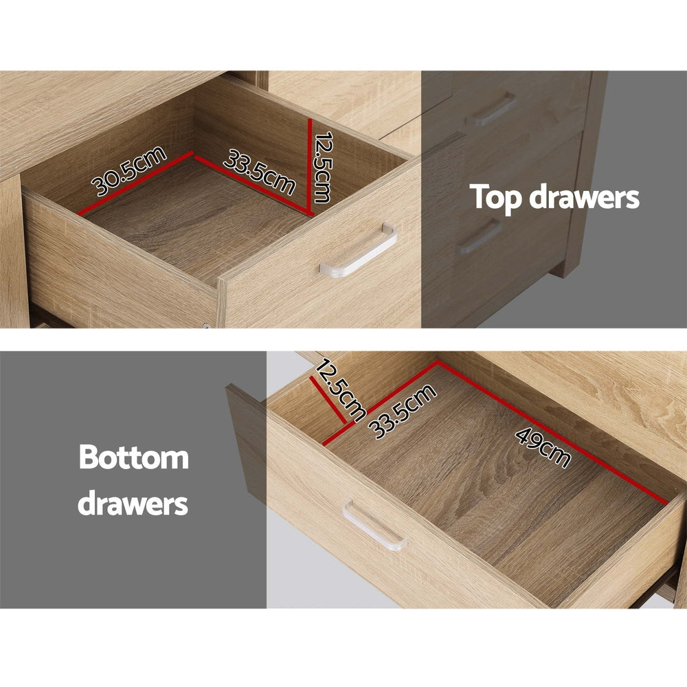 Dressers: Artiss 7 Chest of Drawers - MAXI Pine