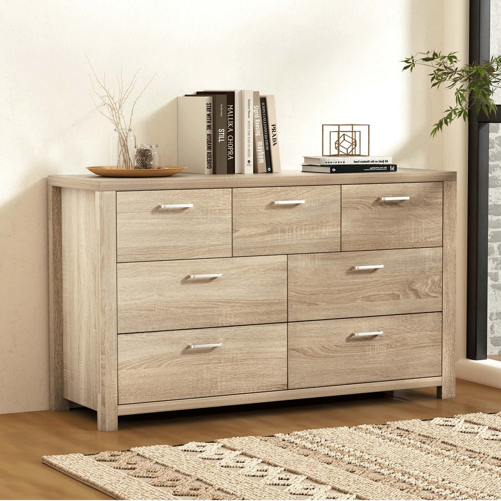 Dressers: Artiss 7 Chest of Drawers - MAXI Pine