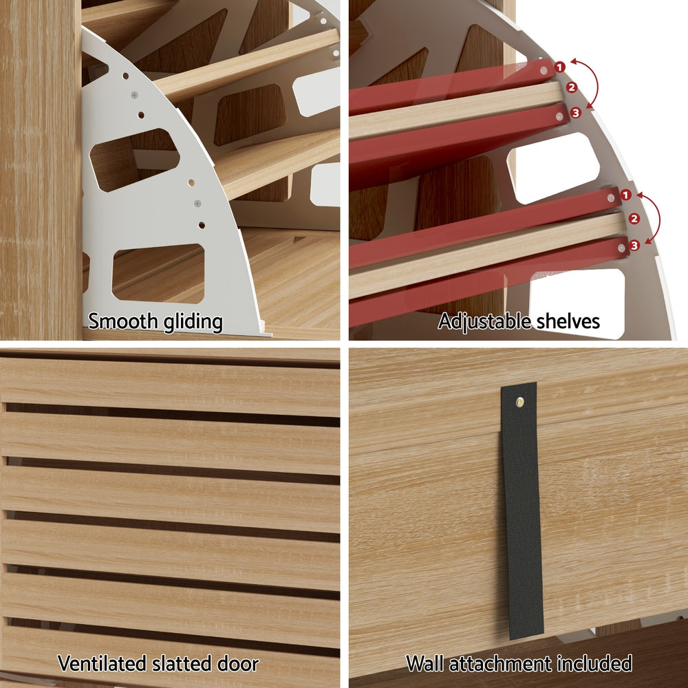 Shoe Storage: Artiss Shoe Cabinet Storage Drawer 45 Pairs Pine
