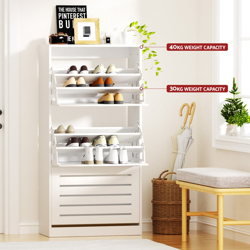 Shoe Storage: Artiss Shoe Cabinet Storage Drawer 45 Pairs White
