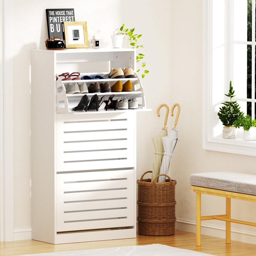 Shoe Storage: Artiss Shoe Cabinet Storage Drawer 45 Pairs White