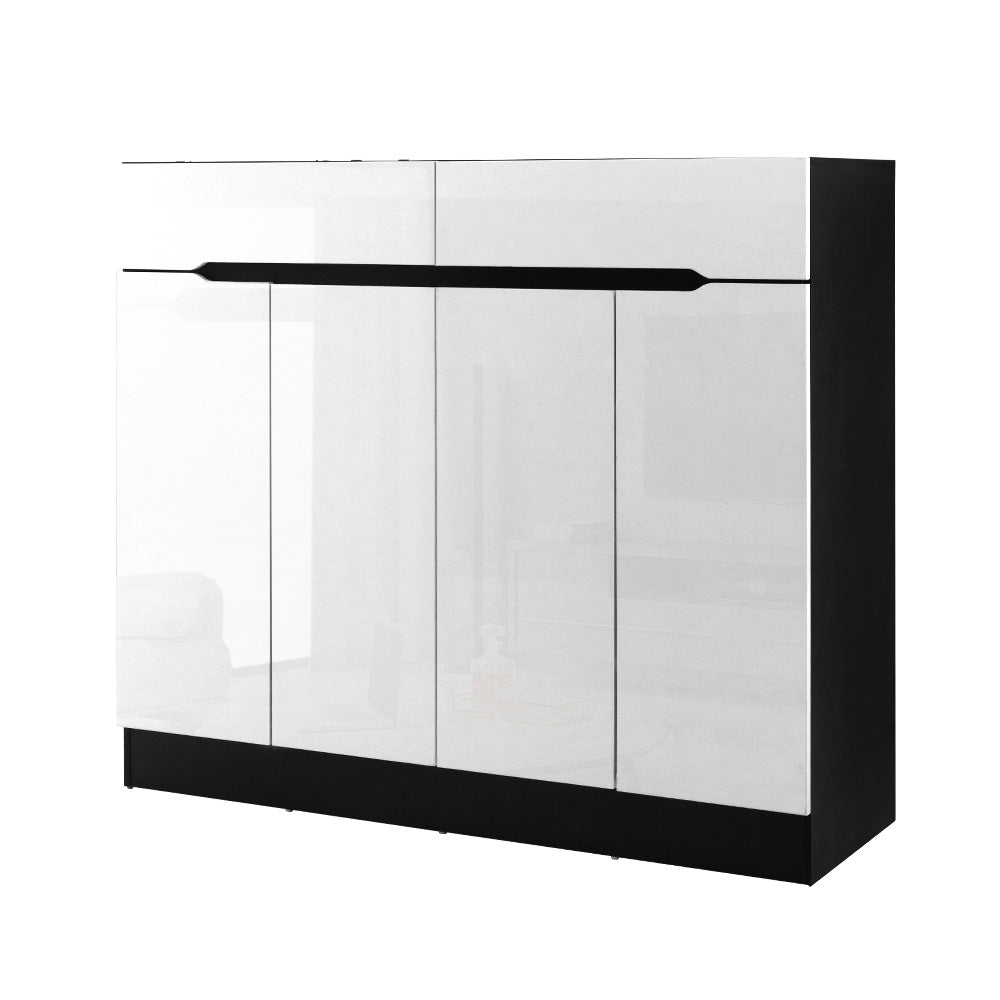 Clothing & Wardrobe Storage: Artiss Shoe Rack Cabinet Storage 120cm w/ Drawer - White Lydia