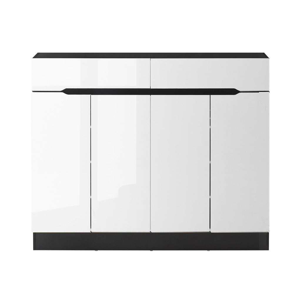 Clothing & Wardrobe Storage: Artiss Shoe Rack Cabinet Storage 120cm w/ Drawer - White Lydia