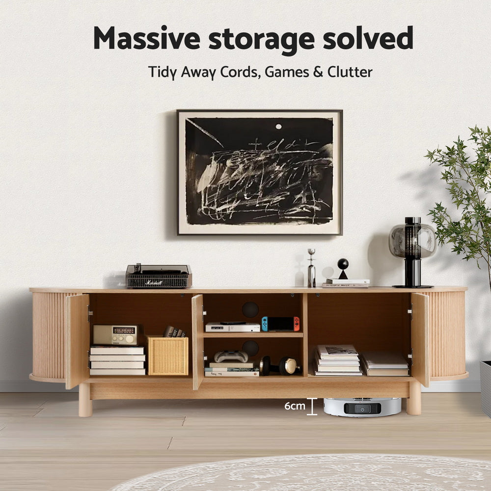 TV Units: Artiss TV Unit Entertainment Unit Storage Cabinet 160cm Pine