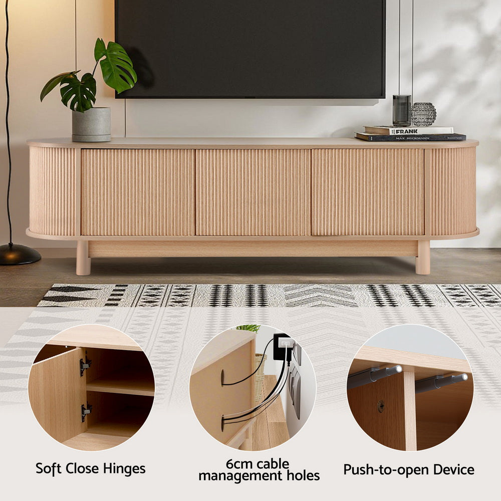TV Units: Artiss TV Unit Entertainment Unit Storage Cabinet 160cm Pine