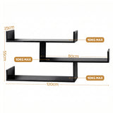 Bookcases & Shelves: Artiss Floating Wall Shelf 3 Tier Black