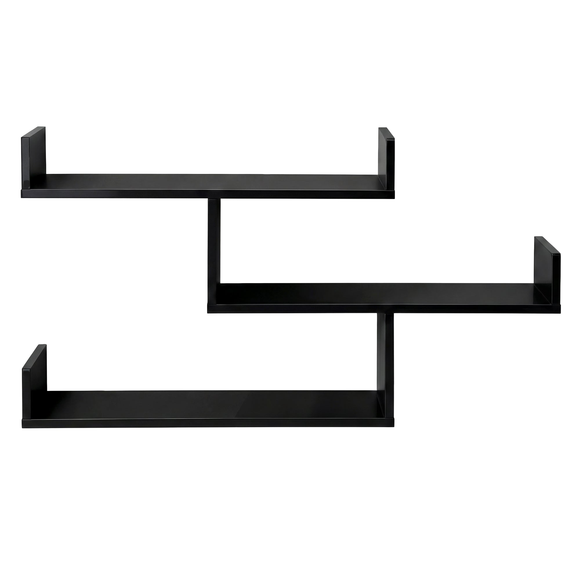 Bookcases & Shelves: Artiss Floating Wall Shelf 3 Tier Black