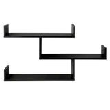 Bookcases & Shelves: Artiss Floating Wall Shelf 3 Tier Black