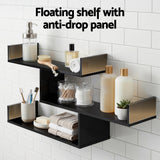 Bookcases & Shelves: Artiss Floating Wall Shelf 3 Tier Black
