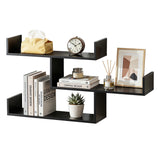 Bookcases & Shelves: Artiss Floating Wall Shelf 3 Tier Black