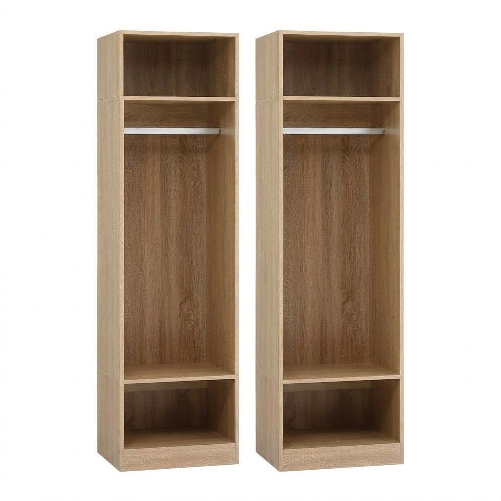 Artiss 2X Wardrobe Clothes Closet Storage Organiser Shelf Pine