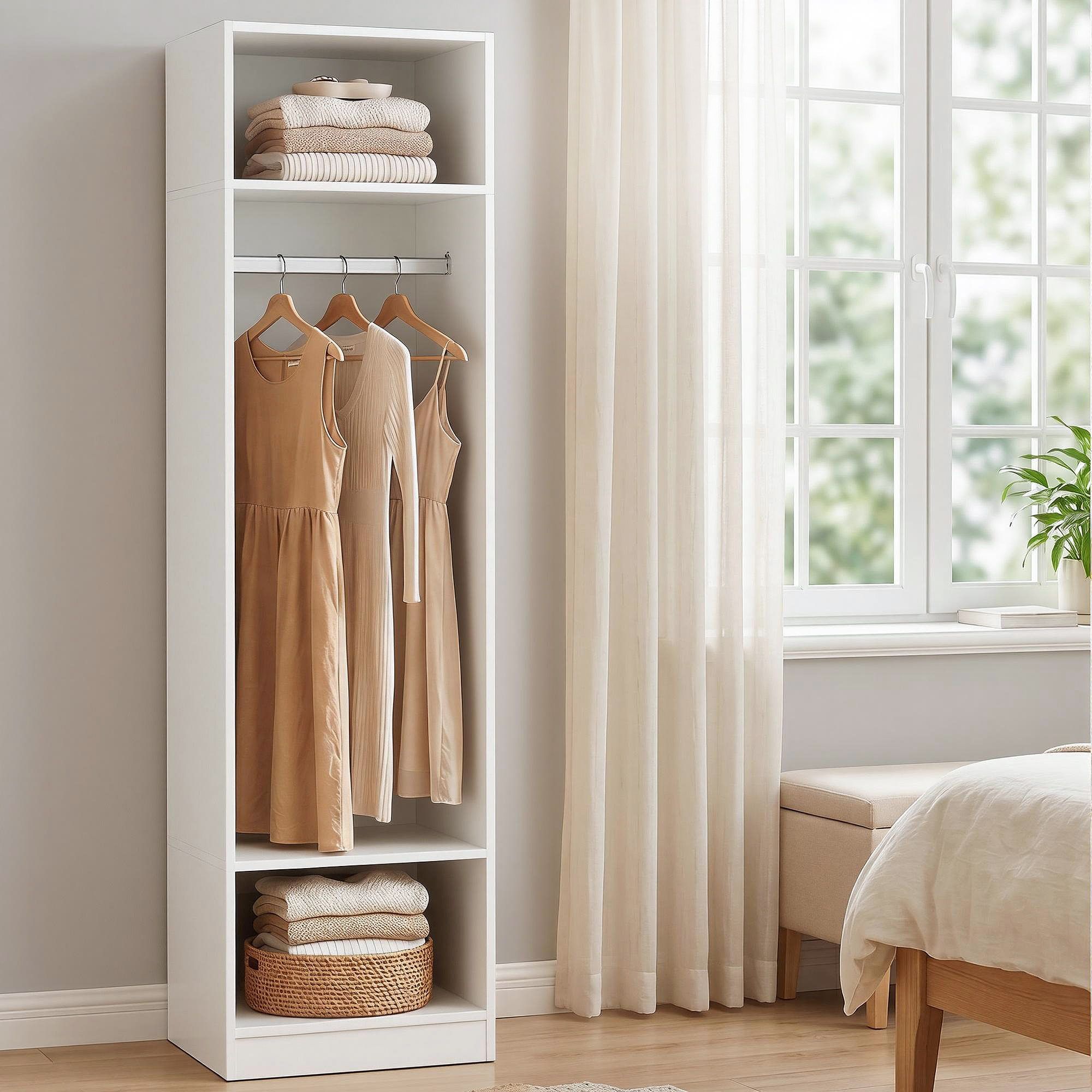 Artiss Wardrobe Clothes Closet Storage Organizer Shelf White