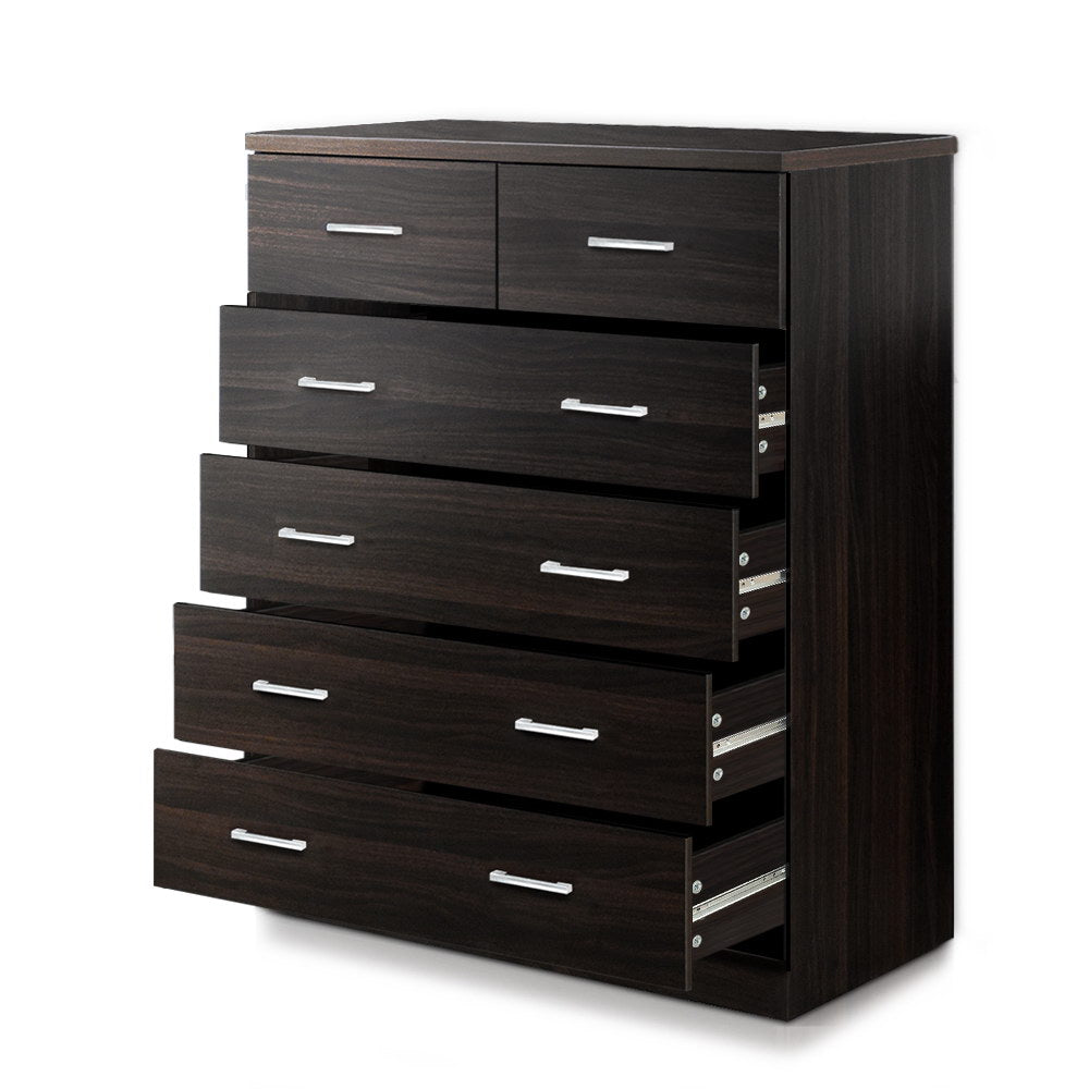 Dressers: Artiss 6 Chest of Drawers - ANDES Walnut