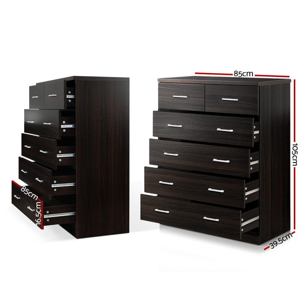 Dressers: Artiss 6 Chest of Drawers - ANDES Walnut