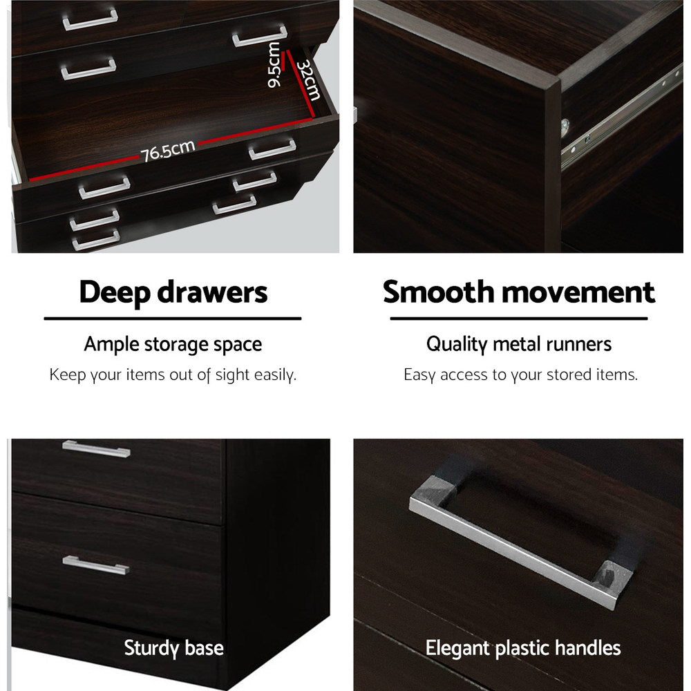 Dressers: Artiss 6 Chest of Drawers - ANDES Walnut