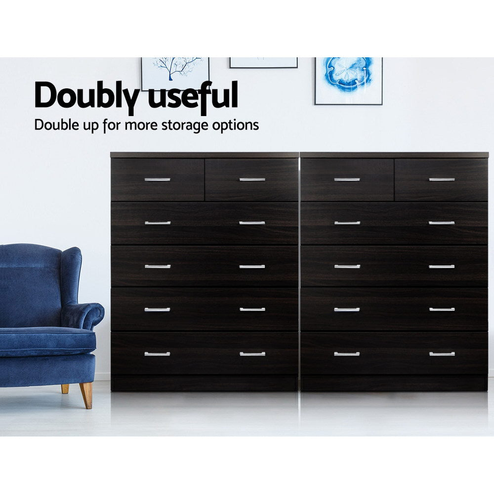 Dressers: Artiss 6 Chest of Drawers - ANDES Walnut