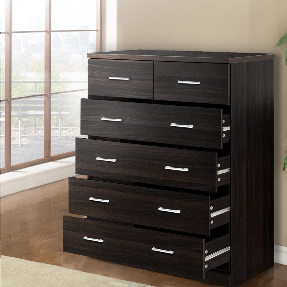 Dressers: Artiss 6 Chest of Drawers - ANDES Walnut