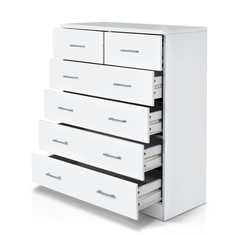 Dressers: Artiss 6 Chest of Drawers - ANDES White