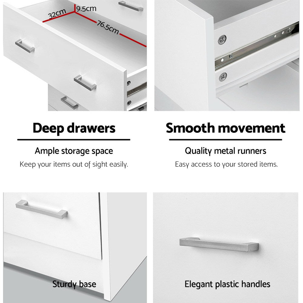 Dressers: Artiss 6 Chest of Drawers - ANDES White