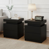 Bedside Tables: Artiss 2X Bedside Table 2 Drawers Lift-up Storage Black