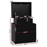 Bedside Tables: Artiss 2X Bedside Table 2 Drawers Lift-up Storage Black