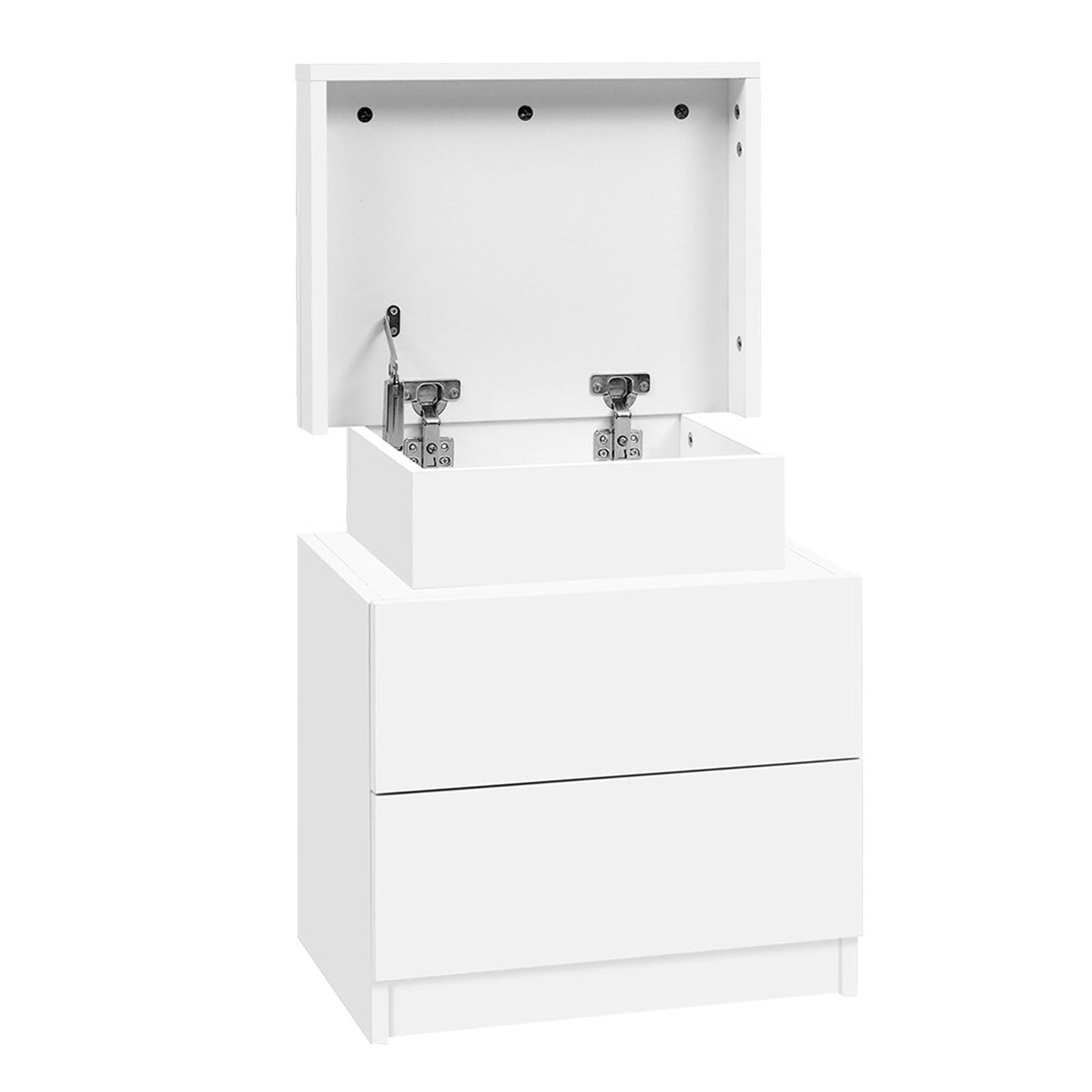Bedside Tables: Artiss 2X Bedside Table 2 Drawers Lift-up Storage White